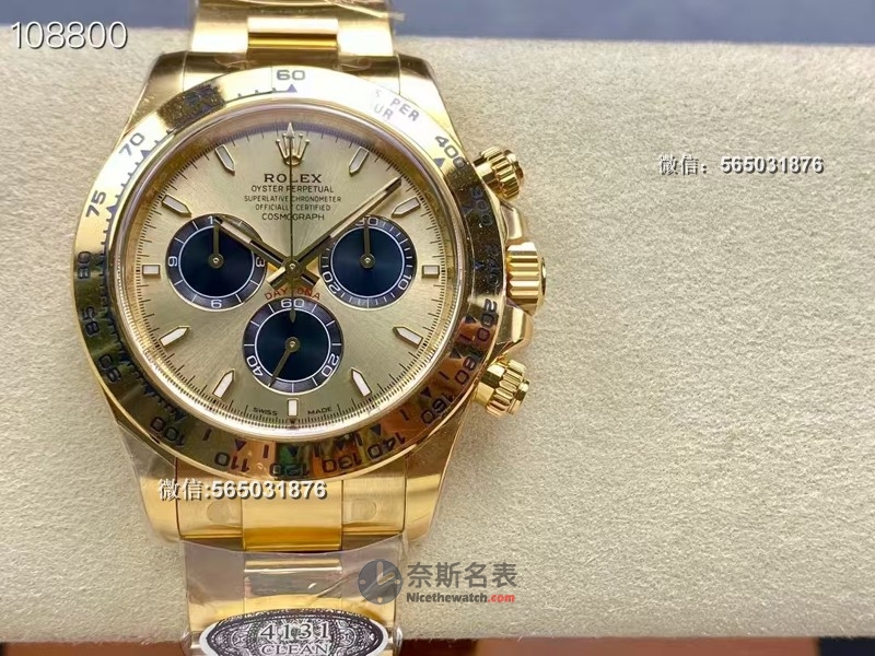 Clean厂迪通拿4131机余文乐迪，黄金钻面超详评测！ | 奈斯探表
