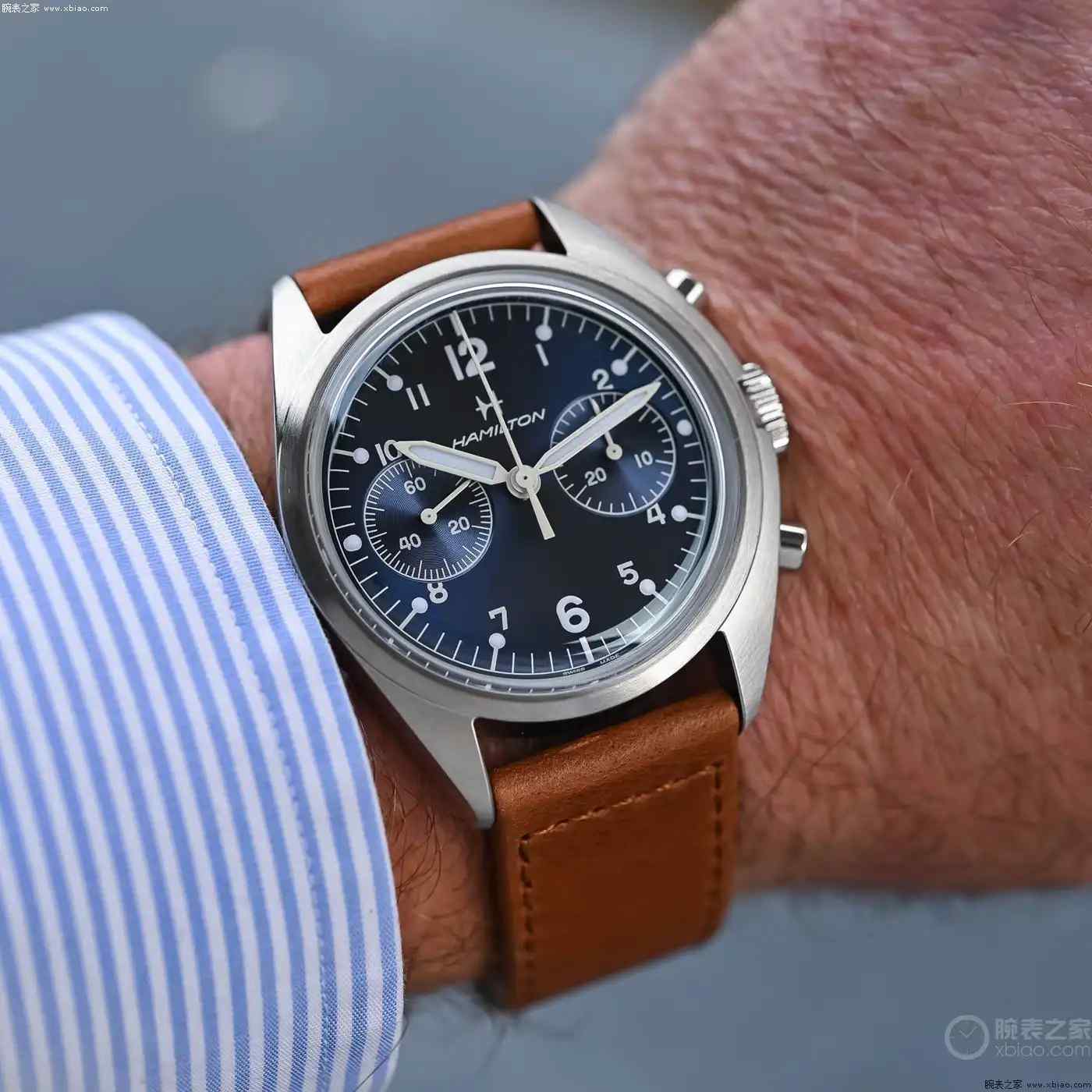 汉米尔顿蓝盘飞行员计时码表震撼上市！复刻英国皇家空军军表，复古设计+硅游丝防磁！ | 奈斯探表