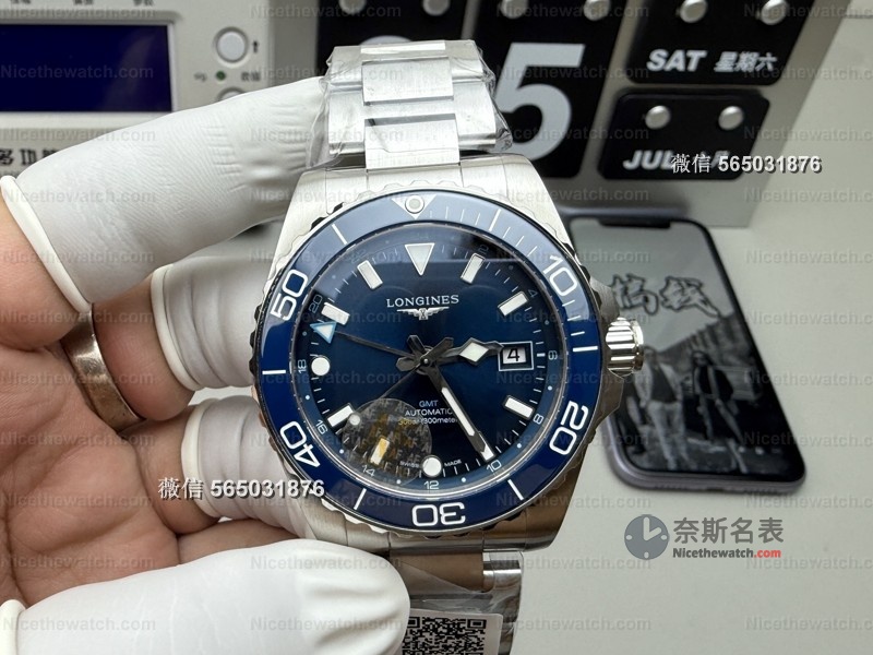 AF厂浪琴康卡斯GMT蓝陶腕表深度测评：细节拉满，复刻界的“六边形战士”？ | 奈斯探表