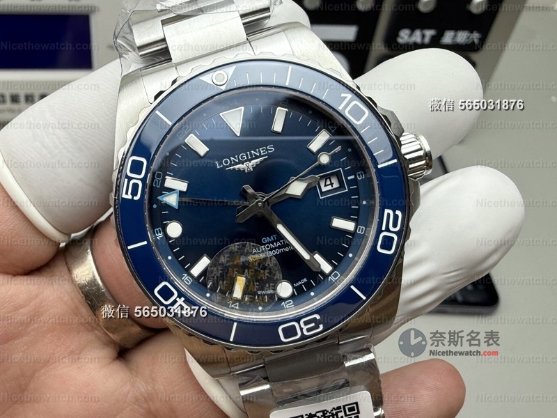 AF厂浪琴康卡斯GMT蓝陶腕表深度测评：细节拉满，复刻界的“六边形战士”？ | 奈斯探表