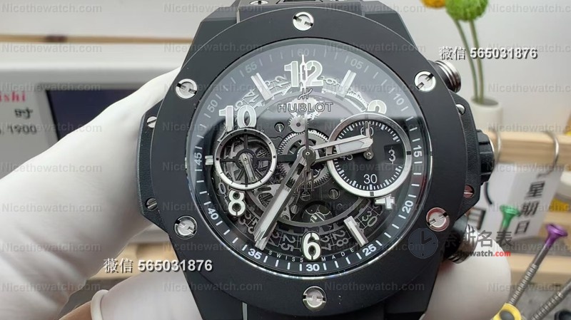 全黑化+磨砂颗粒感！BBF宇舶大爆炸黑陶瓷细节拉满，夜光计时全到位！ | 奈斯探表