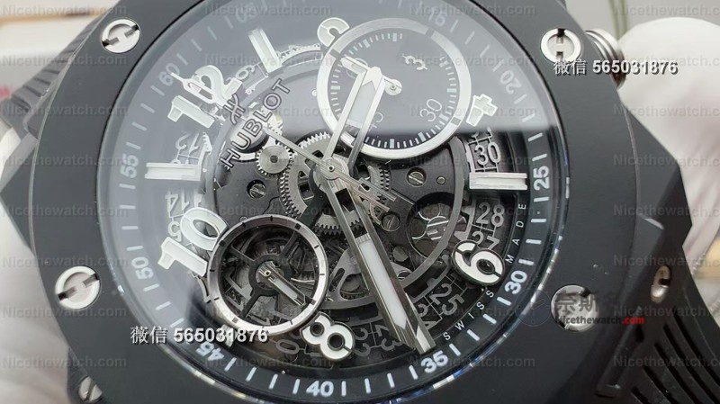 全黑化+磨砂颗粒感！BBF宇舶大爆炸黑陶瓷细节拉满，夜光计时全到位！ | 奈斯探表