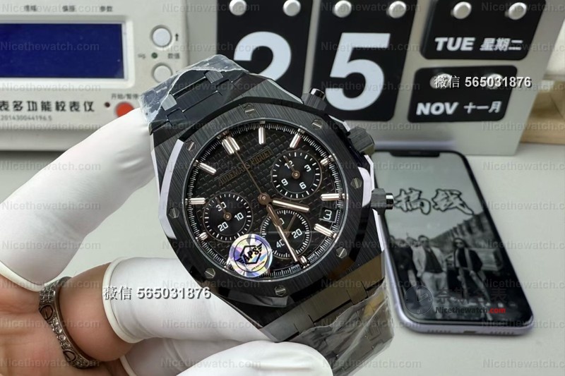 全陶瓷+无卡度机芯！APS爱彼26240黑陶瓷复刻实测，告别一眼假！ | 奈斯探表