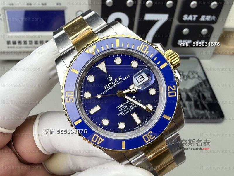间金蓝水鬼终极进化！VS厂V2配重版实测180克，丹东3235机芯+电镀金工艺太顶了 | 奈斯探表