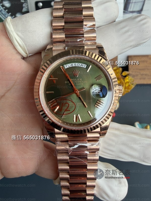 VS厂劳力士DD玫瑰金绿盘V2实测：182克真实压手感，丹东3255机芯到底有多能打？ | 奈斯探表