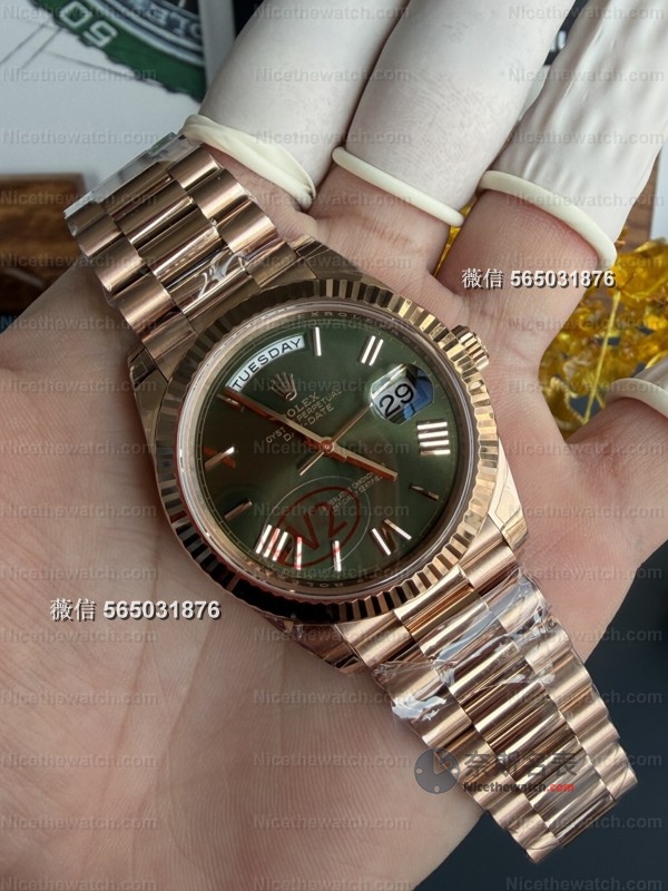 VS厂劳力士DD玫瑰金绿盘V2实测：182克真实压手感，丹东3255机芯到底有多能打？ | 奈斯探表