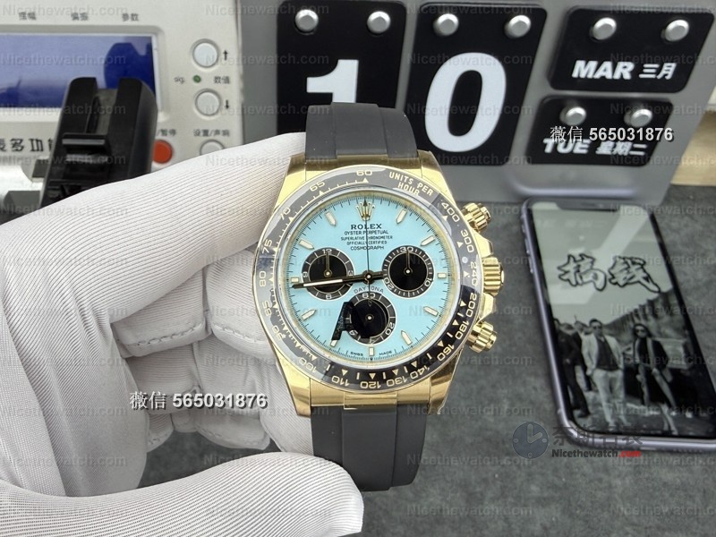 蒂芙尼蓝的诱惑：VS 厂劳力士迪通拿蒂芙尼蓝 M126518LN-0014 深度上手体验 | 奈斯探表